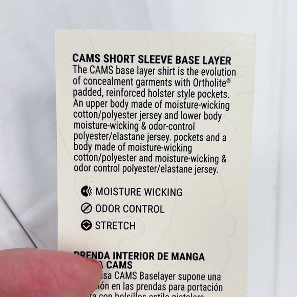 5.11 Cams Short Sleeve Base Layer Shirt Carry Conceal Padded 41222 Size XL White - Picture 13 of 16